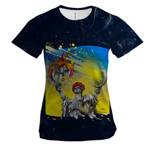 Женская 3D футболка Родина-мать