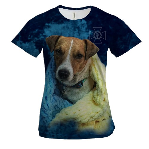 Женская 3D футболка Пес Патрон - маленький захісник ДСНС