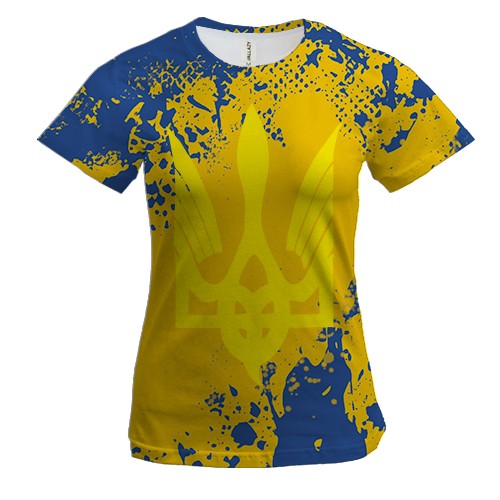 Жіноча 3D футболка з Гербом України (2)