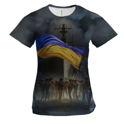 Жіноча 3D футболка Російський військовий корабель...