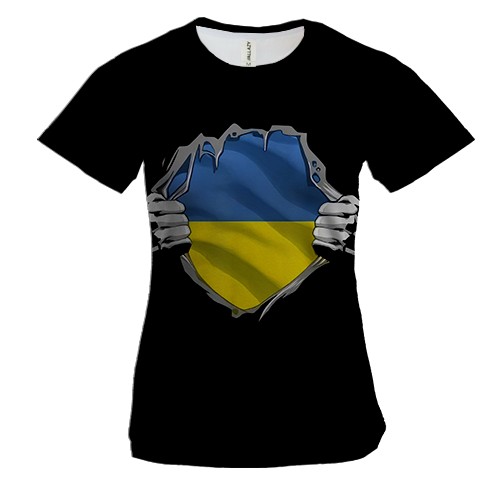 Женская 3D футболка Ukrainian inside