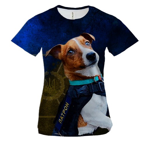 Женская 3D футболка Пес Патрон ДСНС