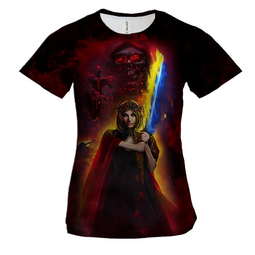 Жіноча 3D футболка Українка-Воїн