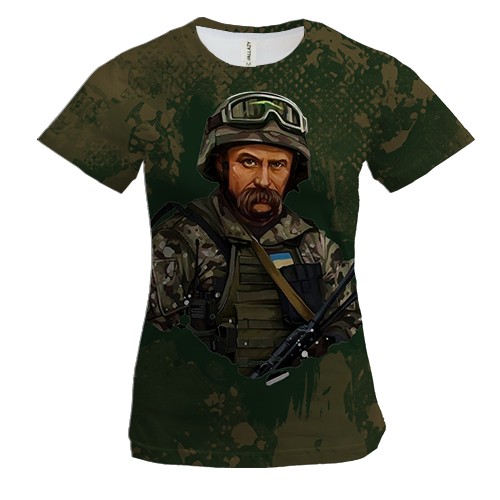 Женская 3D футболка со стилизованным Тарасом Шевченко