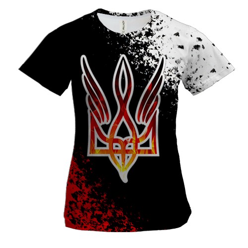 Женская 3D футболка со стилизованным гербом Украины