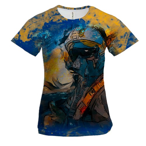 Женская 3D футболка Призрак Киева (2)