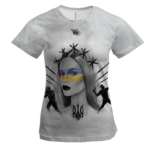 Жіноча 3D футболка Ukraine under attack