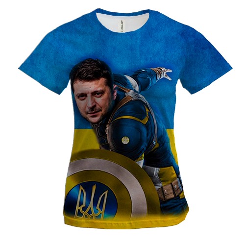 Женская 3D футболка Зеленский (Marvel Style)