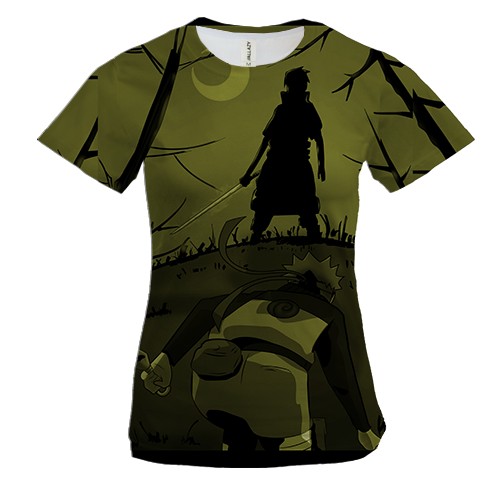Женская 3D футболка Naruto fighting 3