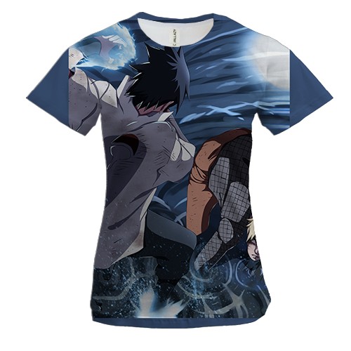 Женская 3D футболка Naruto and Sasuke 9