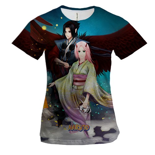 Жіноча 3D футболка Sasuke and Sakura