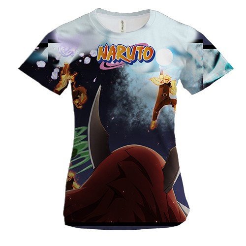 Женская 3D футболка Naruto fighting