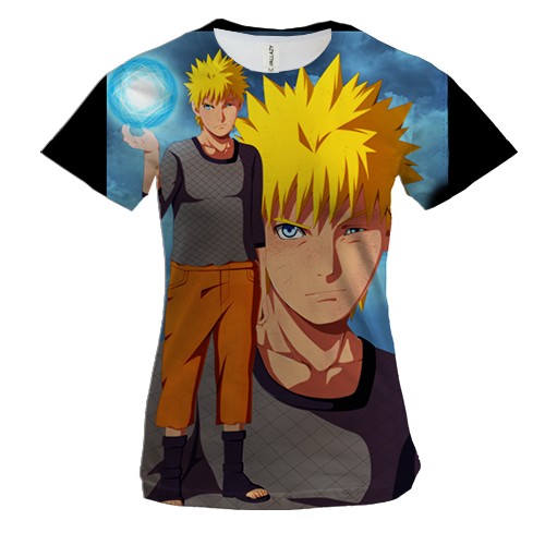 Женская 3D футболка Naruto and Sasuke 8