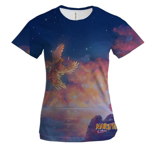 Женская 3D футболка Naruto sky
