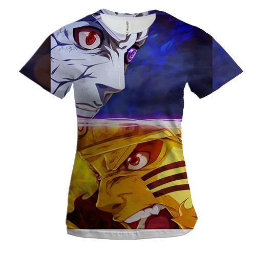 Женская 3D футболка Naruto and Sasuke 5
