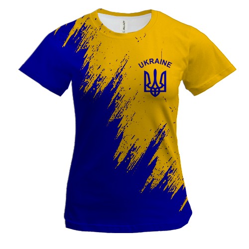 Женская 3D футболка Ukraine (желто-синяя)