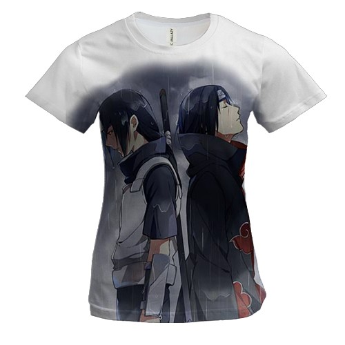 Женская 3D футболка с Саске (Наруто)