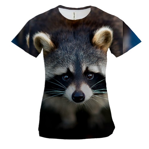 Жіноча 3D футболка Милый енот