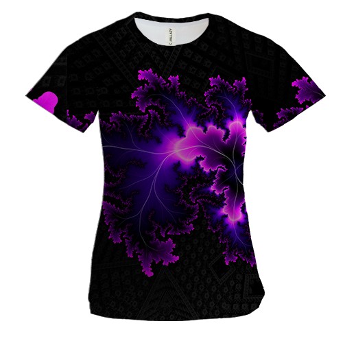 Женская 3D футболка Abstraction neon