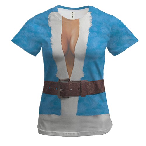 Женская 3D футболка "Костюм Снегурочки"