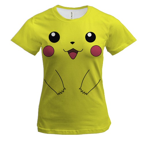 Женская 3D футболка Пикачу