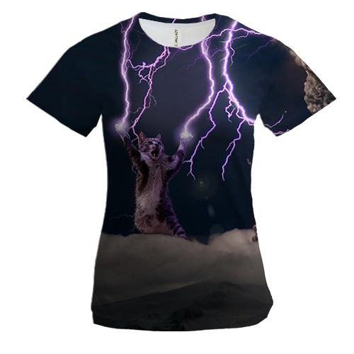 Жіноча 3D футболка Грозовий кошак