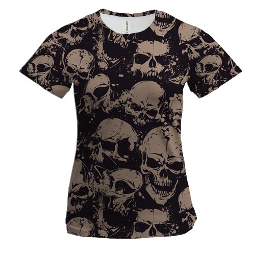 Жіноча 3D футболка з черепами