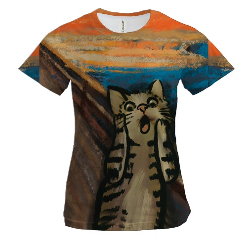 Жіноча 3D футболка «Крик котика»