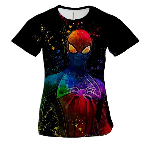 Женская 3D футболка Человек -паук (арт)