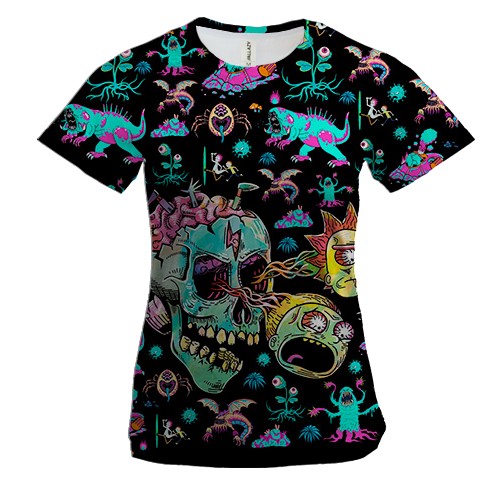 Женская 3D футболка Monsters Rick and Morty