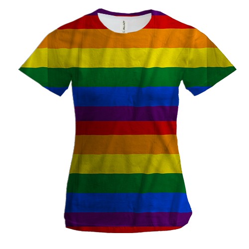 Женская 3D футболка с радугой