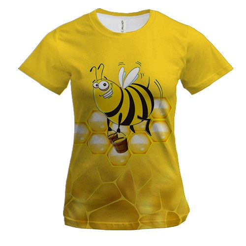 Женская 3D футболка с пчелой