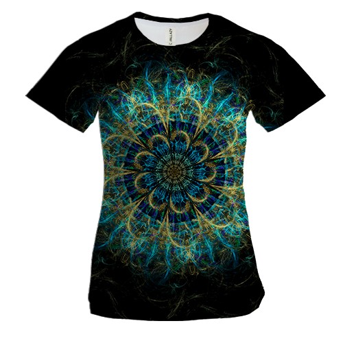 Жіноча 3D футболка Neon mandala