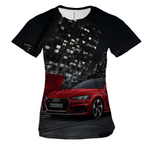 Жіноча 3D футболка Audi Red and Black