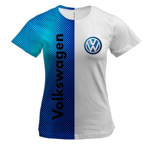 Женская 3D футболка Volkswagen Blue Logo