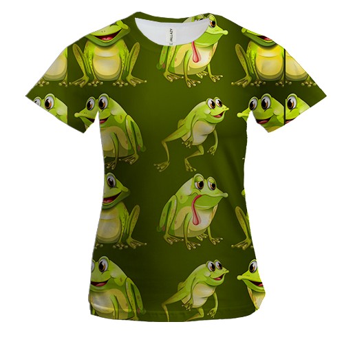 Женская 3D футболка с прикольными лягушками