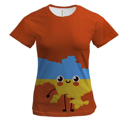 Женская 3D футболка с Украиной