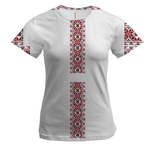 Женская 3D футболка с рисунком в виде классической вышиванки