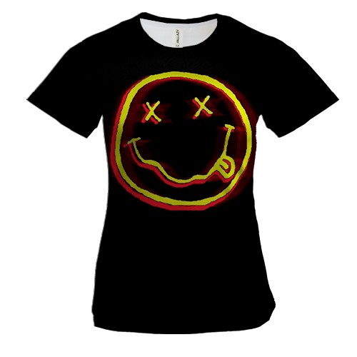 Женская 3D футболка Nirvana Smile