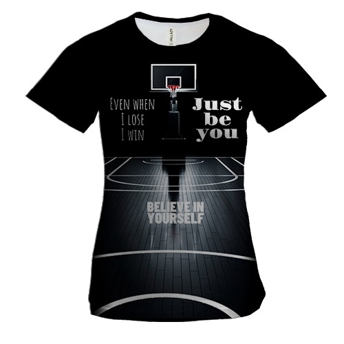 Женская 3D футболка Баскетбол - верь в себя