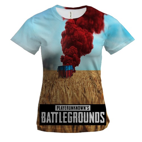 Женская 3D футболка PUBG - airdrop