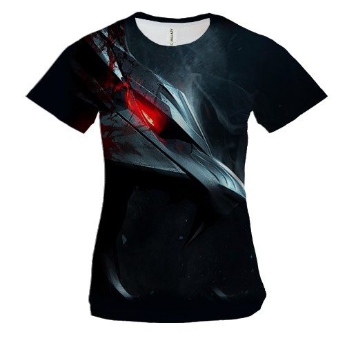 Женская 3D футболка Witcher 3 - Wild Hunt (волк в профиль)