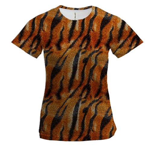 Женская 3D футболка с тигровой шкурой