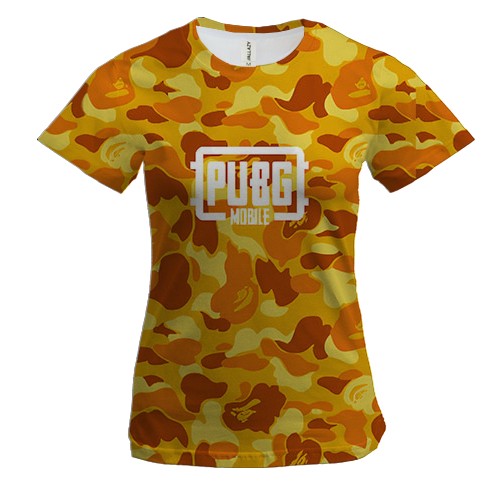 Женская 3D футболка PUBG x BAPE