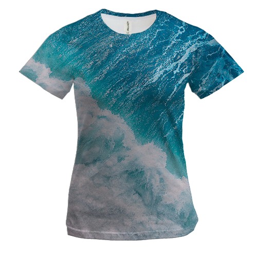 Женская 3D футболка Морской прибой