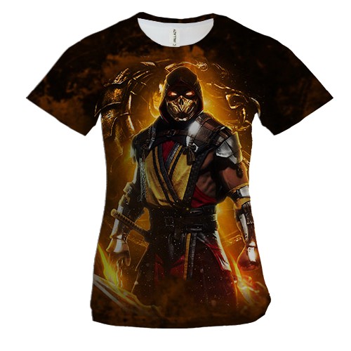 Женская 3D футболка Mortal Kombat - Scorpion