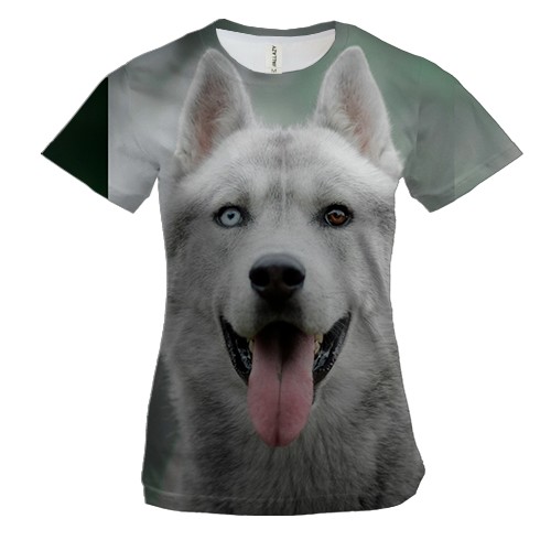 Жіноча 3D футболка Пес-вовк