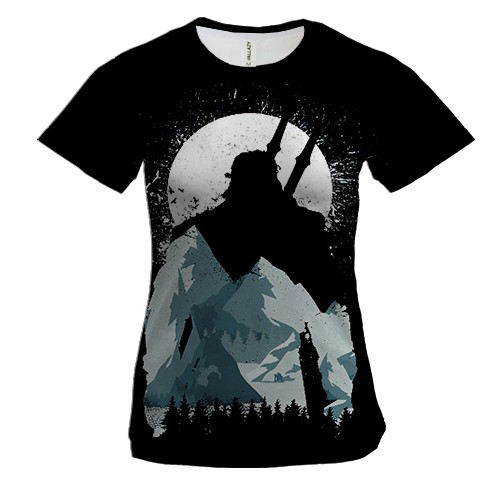 Женская 3D футболка The Witcher Силуэт