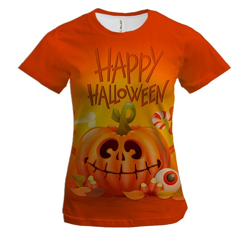 Жіноча 3D футболка Happy Halloween 2