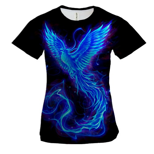 Женская 3D футболка Синяя птица